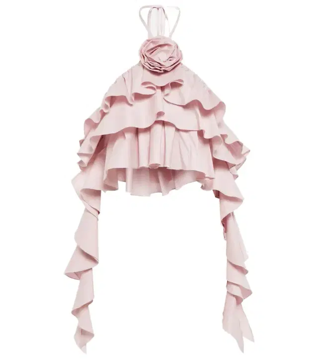 BLUMARINE Ruffled halterneck crop top