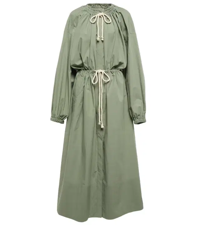 Jil Sander Drawstring cotton poplin midi dress