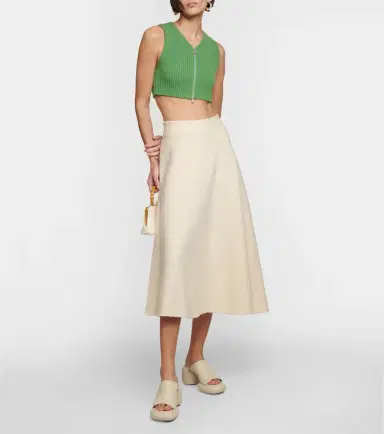 Jil Sander Ribbed-knit cotton crop top | Thumbnail 3