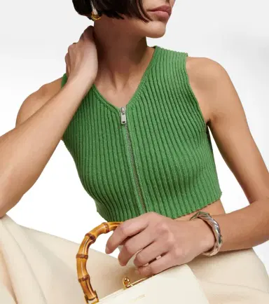 Jil Sander Ribbed-knit cotton crop top | Thumbnail 5