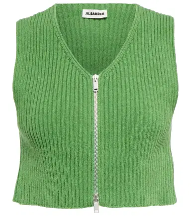Jil Sander Ribbed-knit cotton crop top | Thumbnail 1