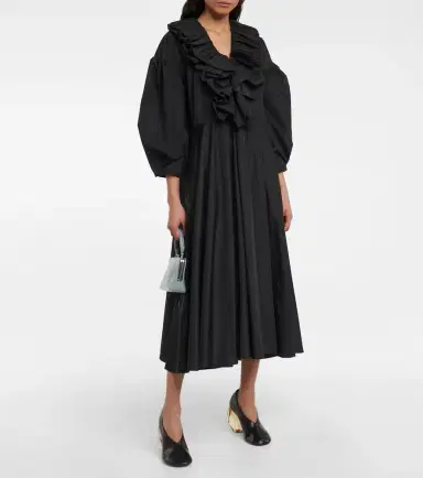 Jil Sander Ruffle-trimmed midi dress | Thumbnail 4