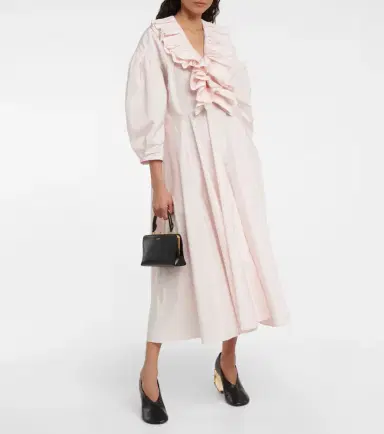 Jil Sander Ruffle-trimmed midi dress | Thumbnail 3