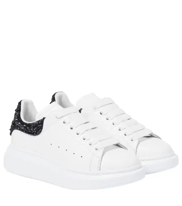 McQueen Oversized embellished leather sneakers