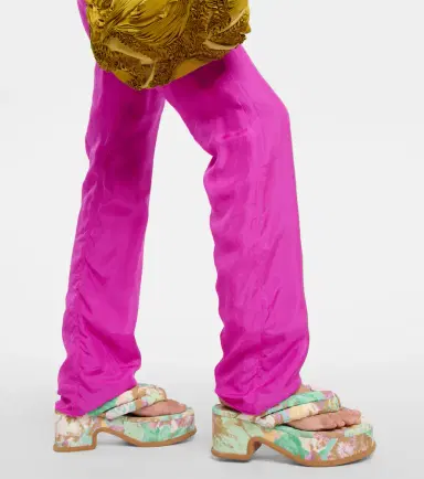 Dries Van Noten Floral-printed platform thong sandals | Thumbnail 3