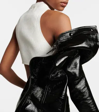 Courreges Courrèges Ribbed-knit cropped top with suspenders | Thumbnail 2