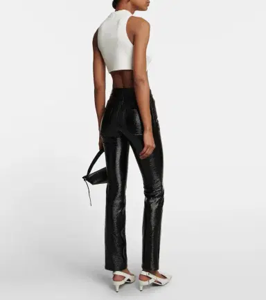Courreges Courrèges Ribbed-knit cropped top with suspenders | Thumbnail 3