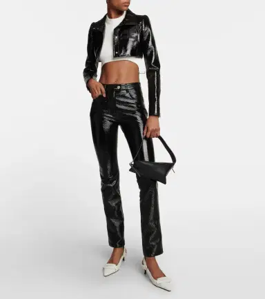 Courreges Courrèges Ribbed-knit cropped top with suspenders | Thumbnail 4