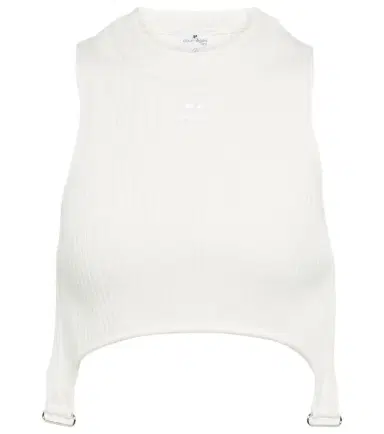 Courreges Courrèges Ribbed-knit cropped top with suspenders | Thumbnail 1