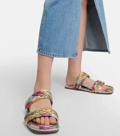 Dries Van Noten Metallic leather sandals | Thumbnail 3