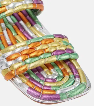Dries Van Noten Metallic leather sandals | Thumbnail 4