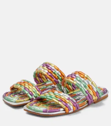 Dries Van Noten Metallic leather sandals | Thumbnail 6