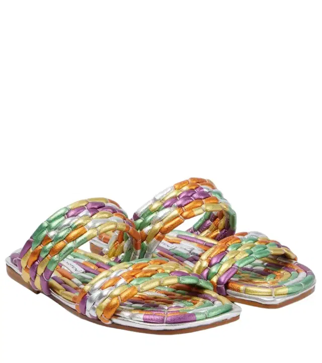 Dries Van Noten Metallic leather sandals