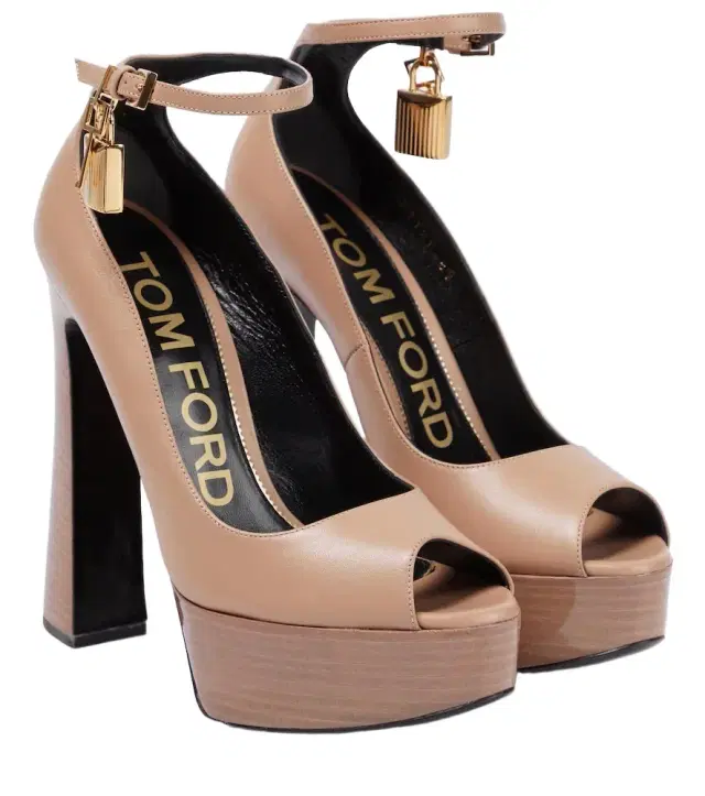 Tom Ford Padlock platform leather sandals