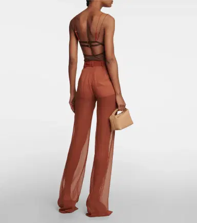 Nensi Dojaka Mid-rise wide-leg silk pants | Thumbnail 4