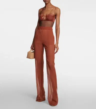 Nensi Dojaka Mid-rise wide-leg silk pants | Thumbnail 5