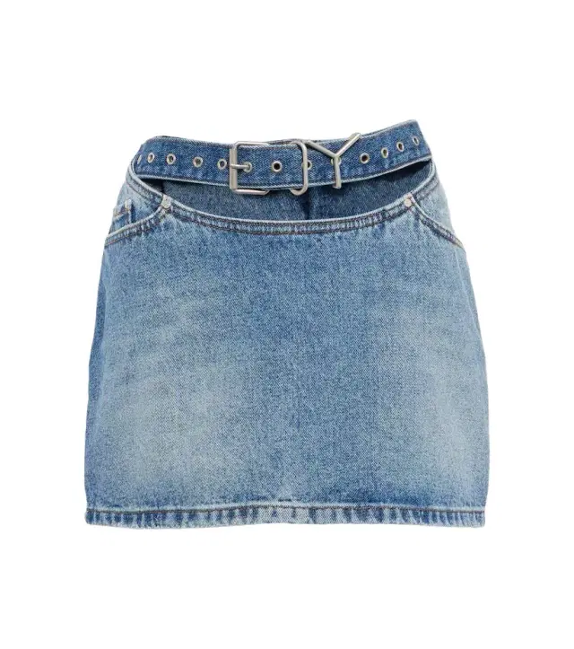 Y/Project Cut-out denim miniskirt