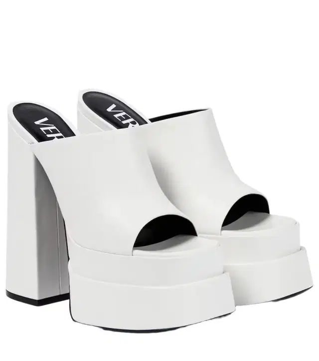 Versace Leather platform mules