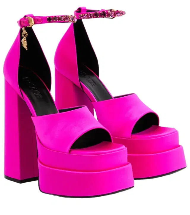 Versace Medusa Aevitas satin platform sandals