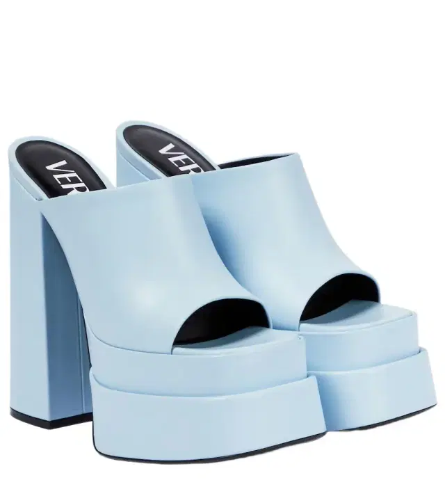 Versace Leather platform mules
