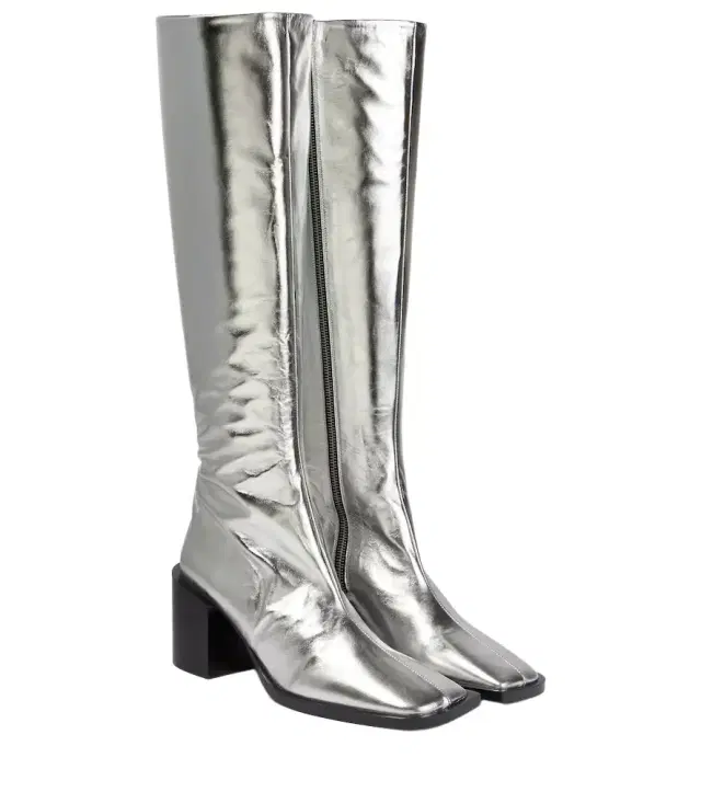 Jil Sander Metallic leather knee-high boots