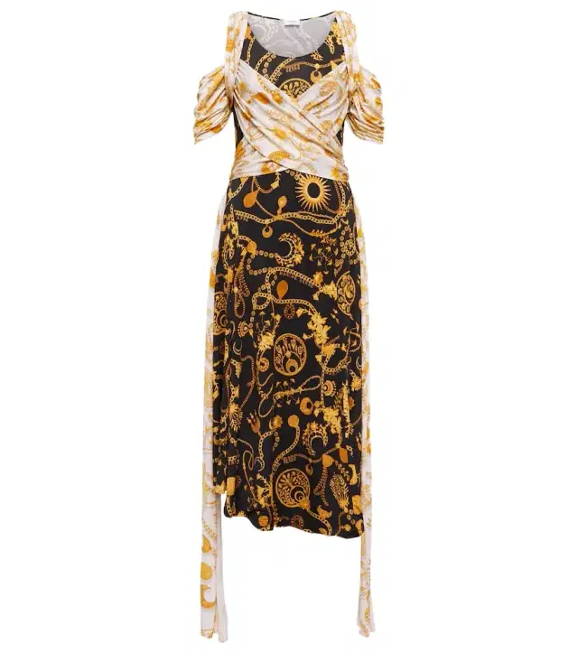 Marine Serre Printed midi dress