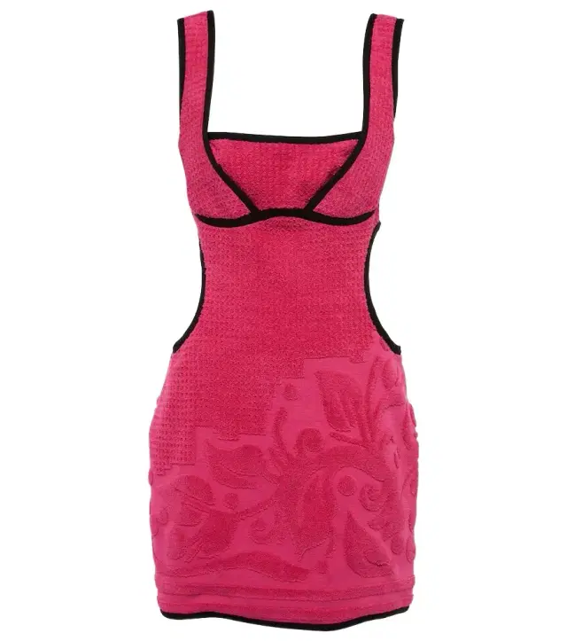 Marine Serre Jacquard cutout cotton minidress