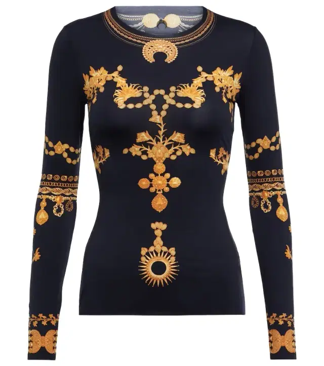 Marine Serre Printed jersey top
