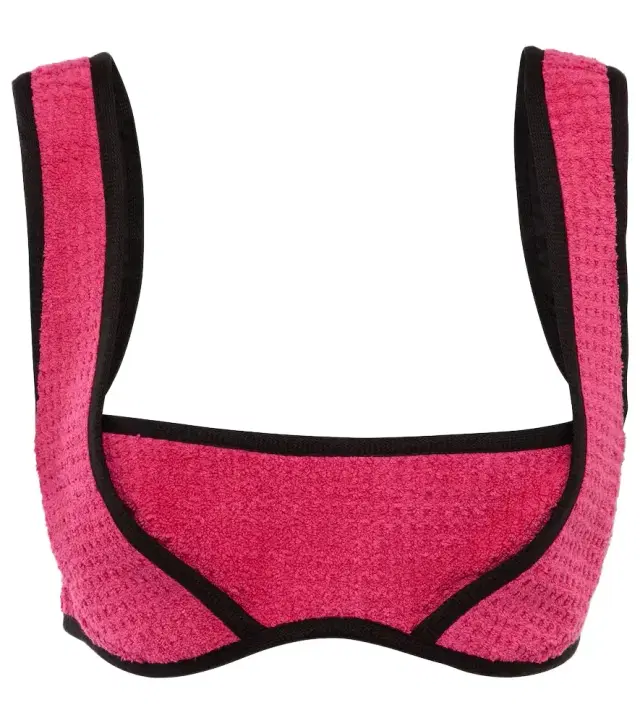 Marine Serre Jacquard cotton bra top