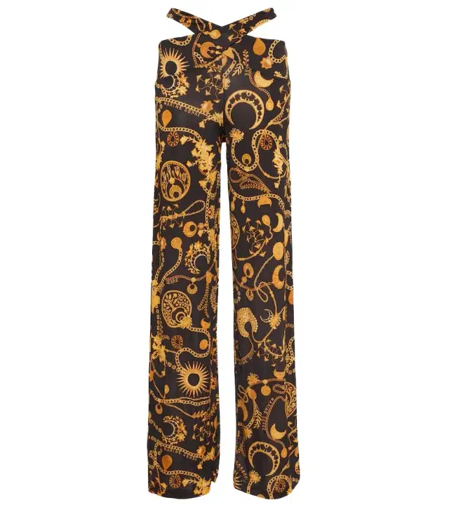 Marine Serre Cutout printed wide-leg pants