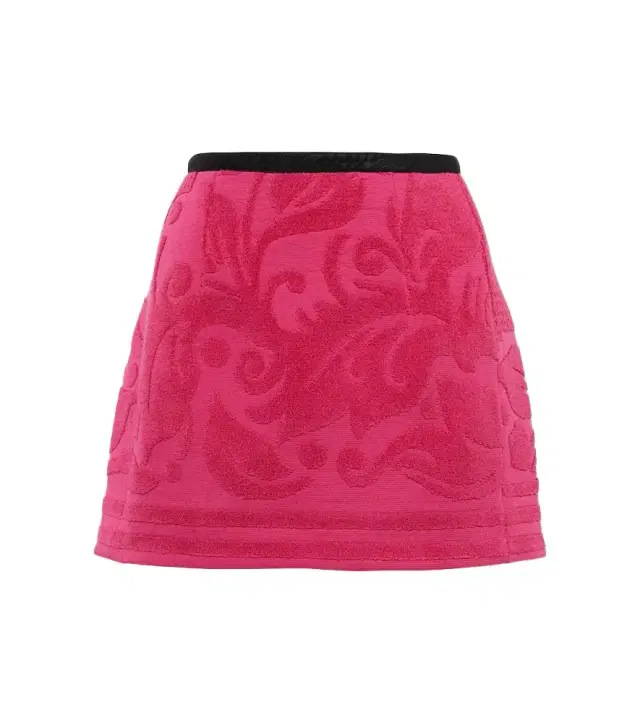 Marine Serre Jacquard cotton miniskirt