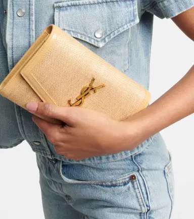Saint Laurent Uptown raffia wallet on chain | Thumbnail 4 Saint Laurent Uptown raffia wallet on chain | Thumbnail 4