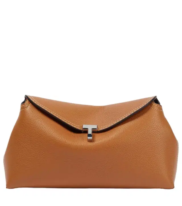 Toteme T-Lock leather clutch