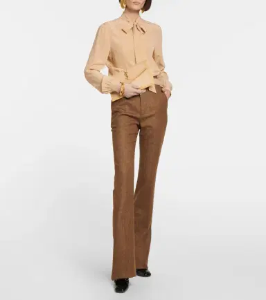 Saint Laurent Uptown leather-trimmed raffia clutch | Thumbnail 3
