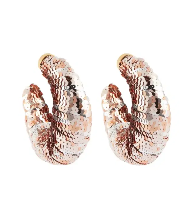 Tom Ford Croissant sequined hoop earrings