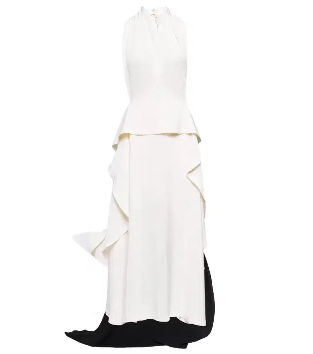 Victoria Beckham Cutout halterneck satin and crêpe gown