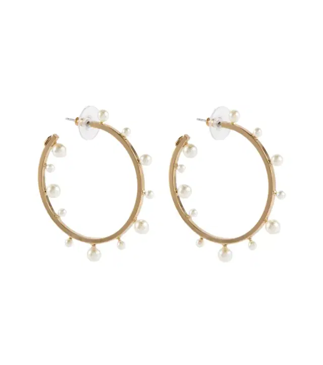 Jennifer Behr Odetta faux pearl hoop earrings