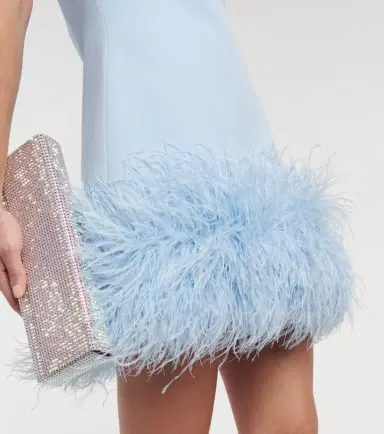 Safiyaa Feather-trimmed crêpe minidress | Thumbnail 5