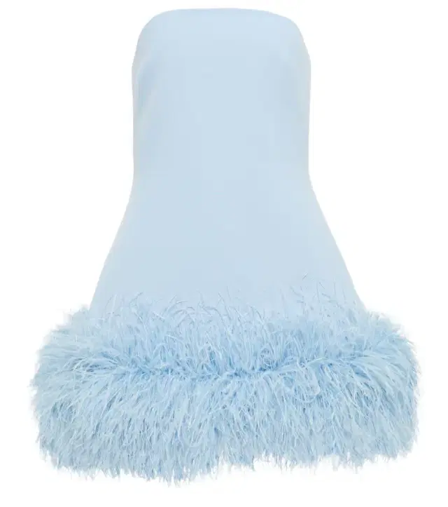 Safiyaa Feather-trimmed crêpe minidress