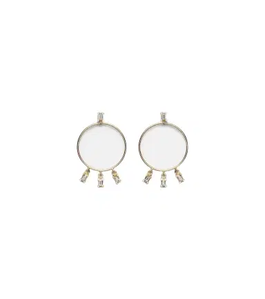 Ileana Makri 18kt yellow gold hoop earrings with diamonds | Thumbnail 1 Ileana Makri 18kt yellow gold hoop earrings with diamonds | Thumbnail 1