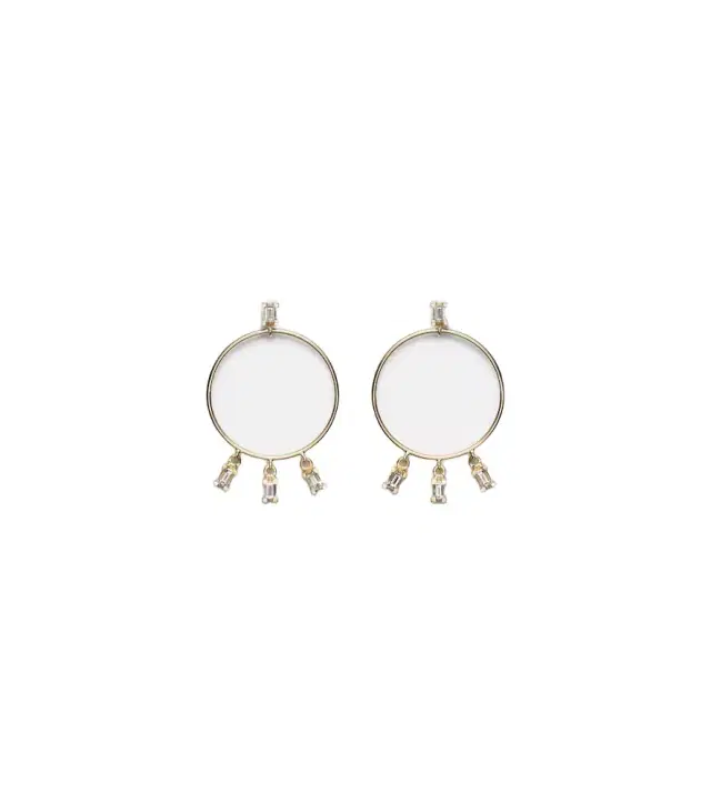 Ileana Makri 18kt yellow gold hoop earrings with diamonds