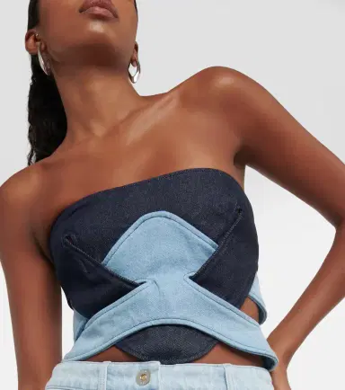 Dion Lee Strapless denim corset top | Thumbnail 2