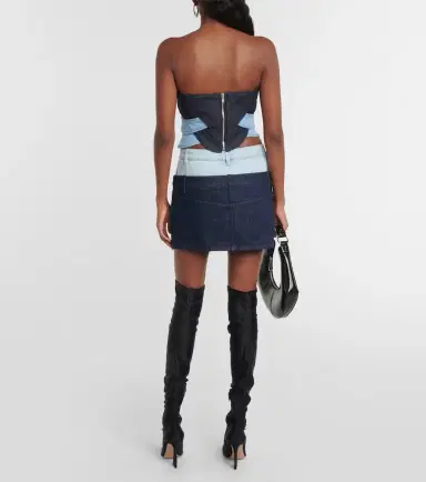 Dion Lee Strapless denim corset top | Thumbnail 3