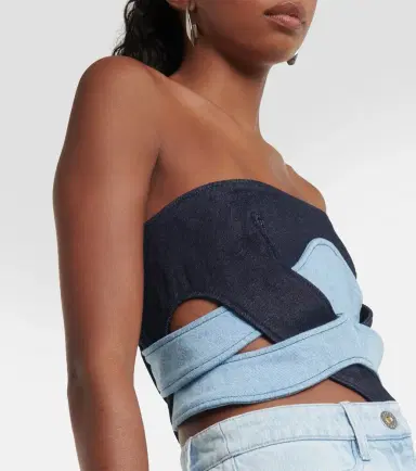 Dion Lee Strapless denim corset top | Thumbnail 4