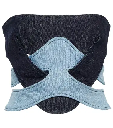Dion Lee Strapless denim corset top | Thumbnail 1