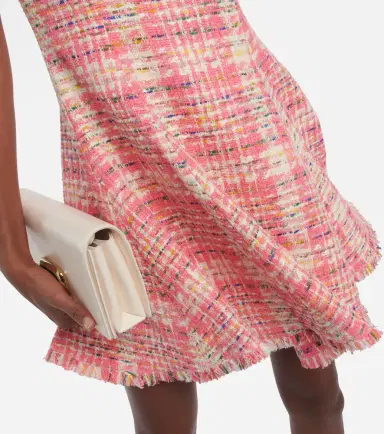 Oscar de la Renta Fringed checked tweed minidress | Thumbnail 2