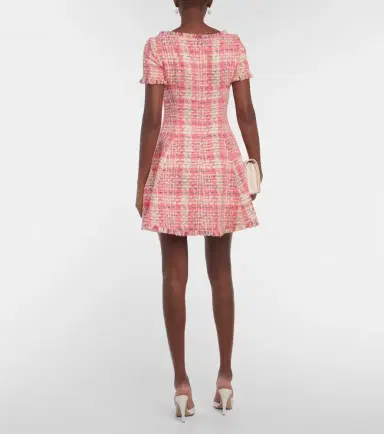 Oscar de la Renta Fringed checked tweed minidress | Thumbnail 3