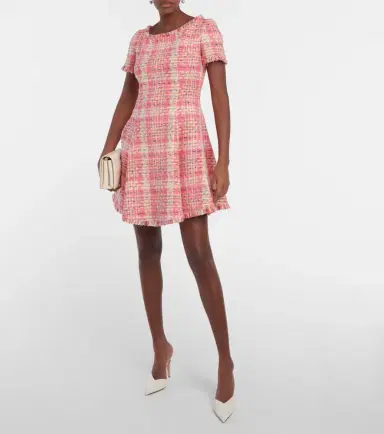 Oscar de la Renta Fringed checked tweed minidress | Thumbnail 5