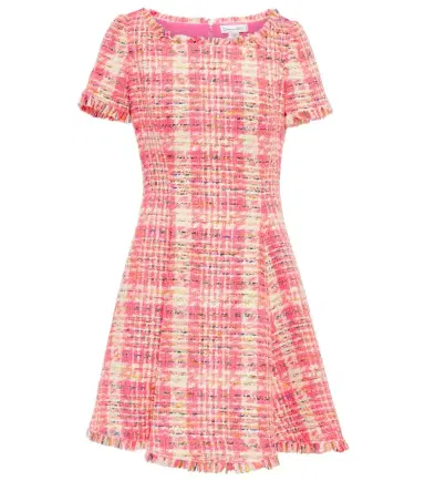 Oscar de la Renta Fringed checked tweed minidress | Thumbnail 1