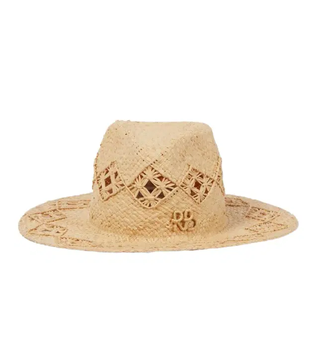 Ruslan Baginskiy Embroidered straw fedora